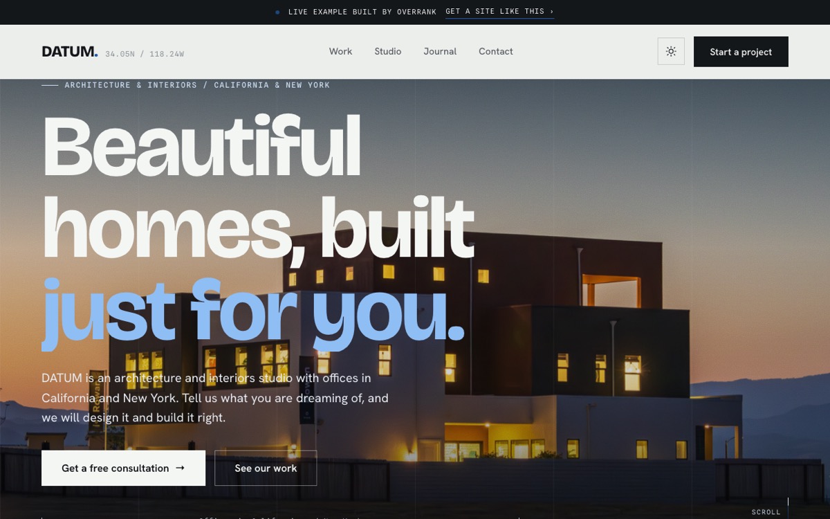 Preview of the DATUM example website