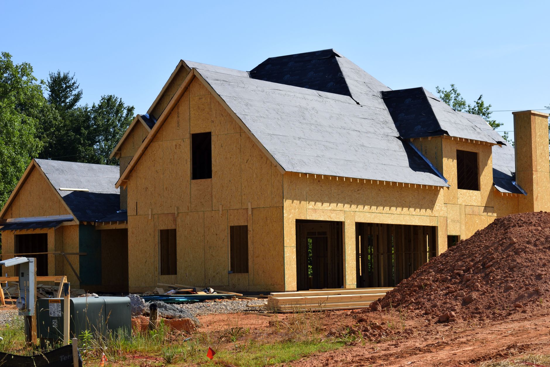 A new custom home under construction