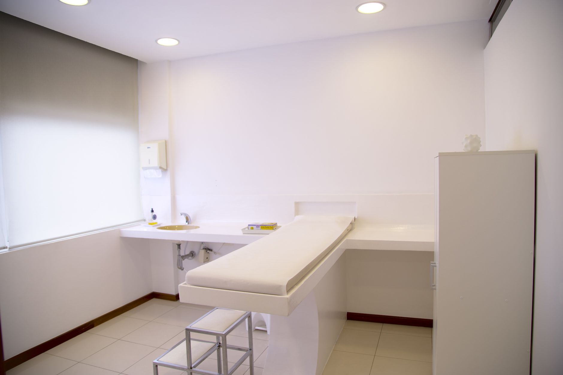A clean, modern med spa treatment room