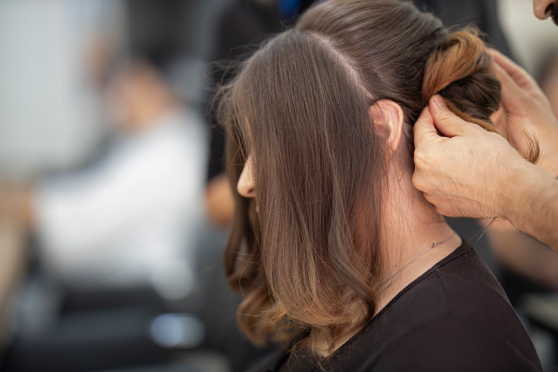 A finished, elegant hairstyle at the salon